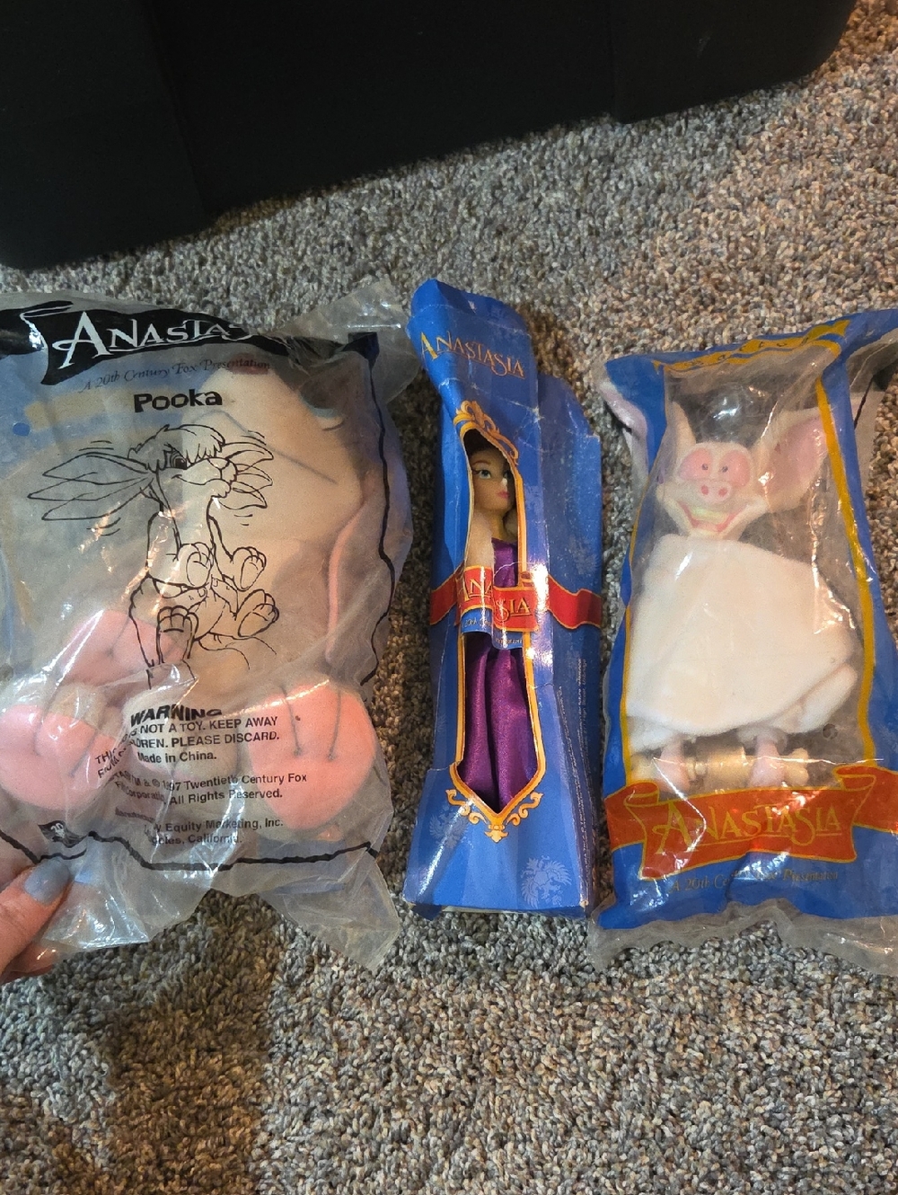 Set Of Vintage 1997 Anastasia Toys From Burger King - New In Box And Bags